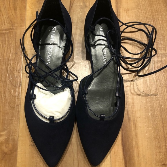 NEW Stuart Weitzman Lace-up flats - Picture 4 of 9